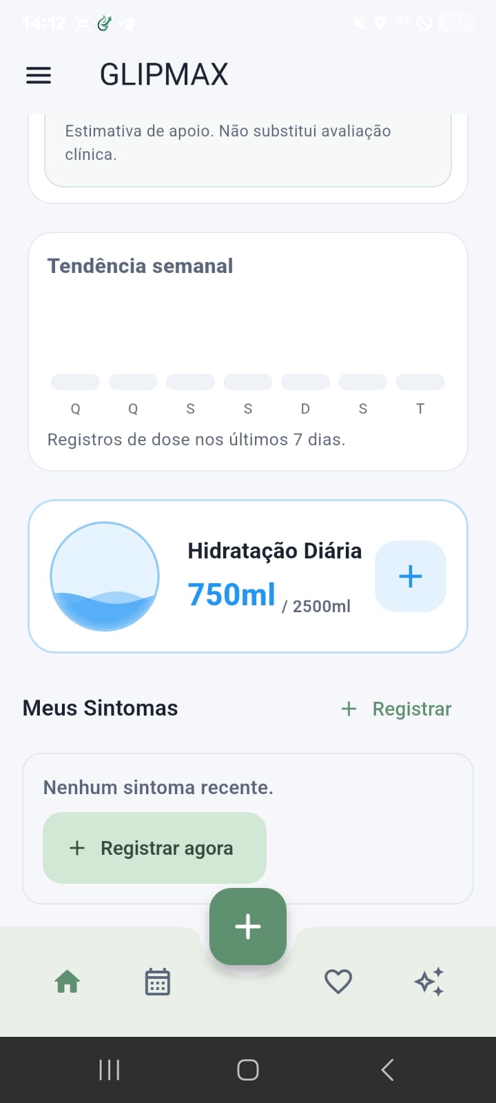 Tela 2 do app GLIPMAX